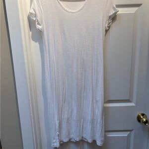 James Perse White Scoop Neck Casual Dress